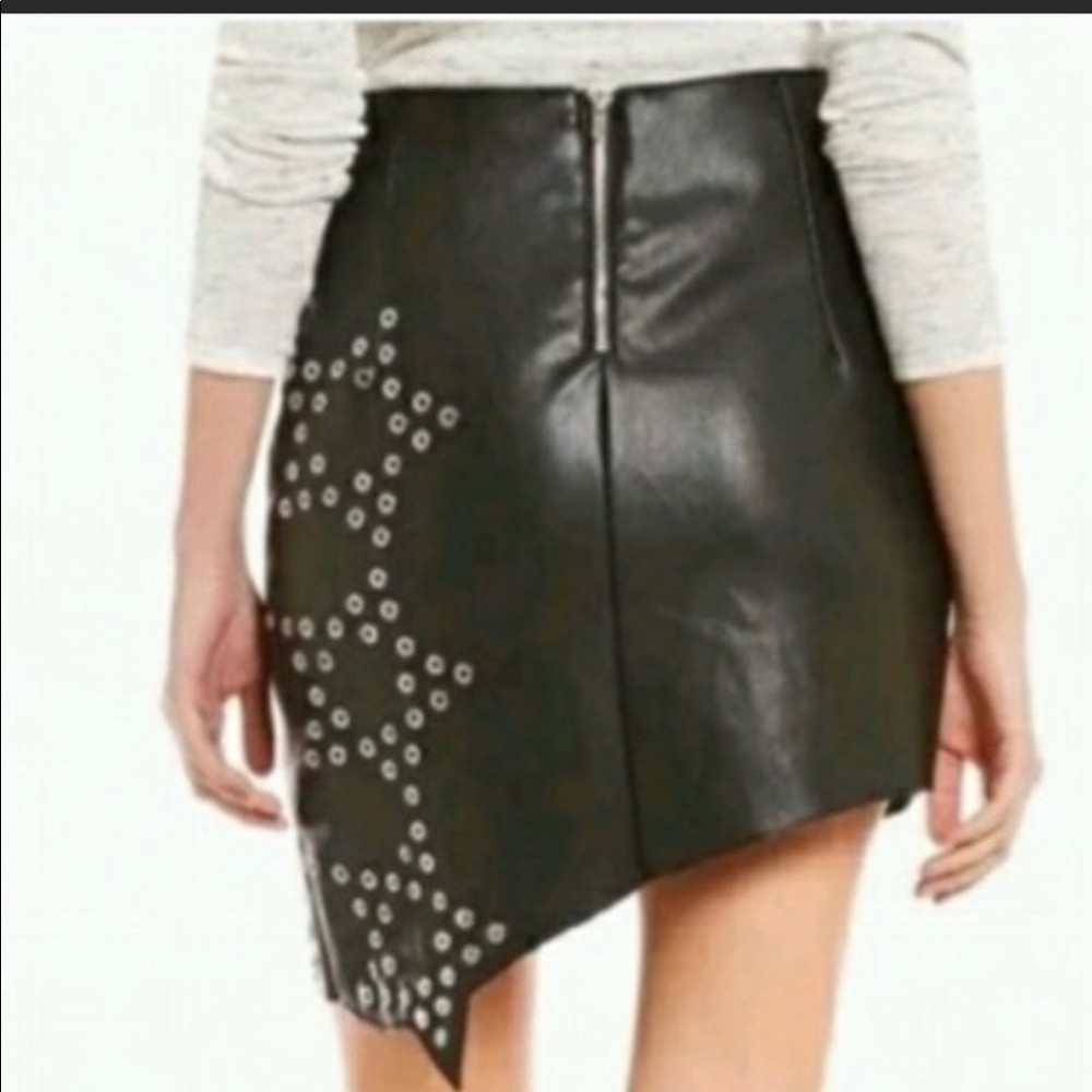 Faux leather asymmetrical skirt